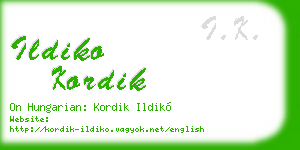 ildiko kordik business card