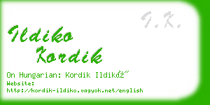 ildiko kordik business card